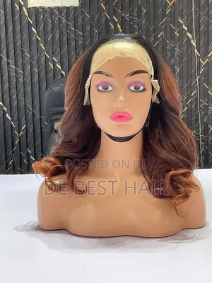 Human Hair Blend With 13*4 Closure 20 Inches Dark Brown Full Frontal