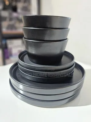 Black Ceramic Dinnerware Set – Individual or Full Set