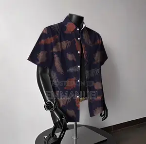 Classic Point Collar Men's Short-Sleeve Shirt / Vintage Shirt