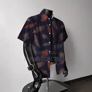 Classic Point Collar Men's Short-Sleeve Shirt / Vintage Shirt