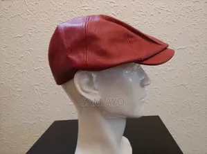 Pu Leather Papas Octagonal Cap - Red