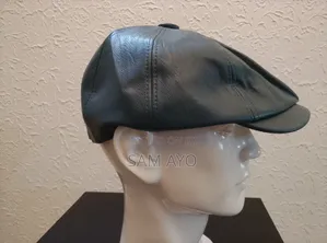 Pu Leather Papas Octagonal Cap - Blue