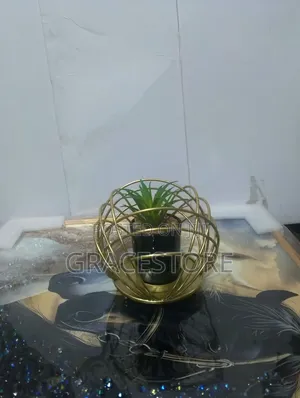 Artificial Caged Colourfu Tablel Flower- Gold