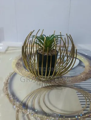 Artificial Caged Colourfu Tablel Flower- Gold