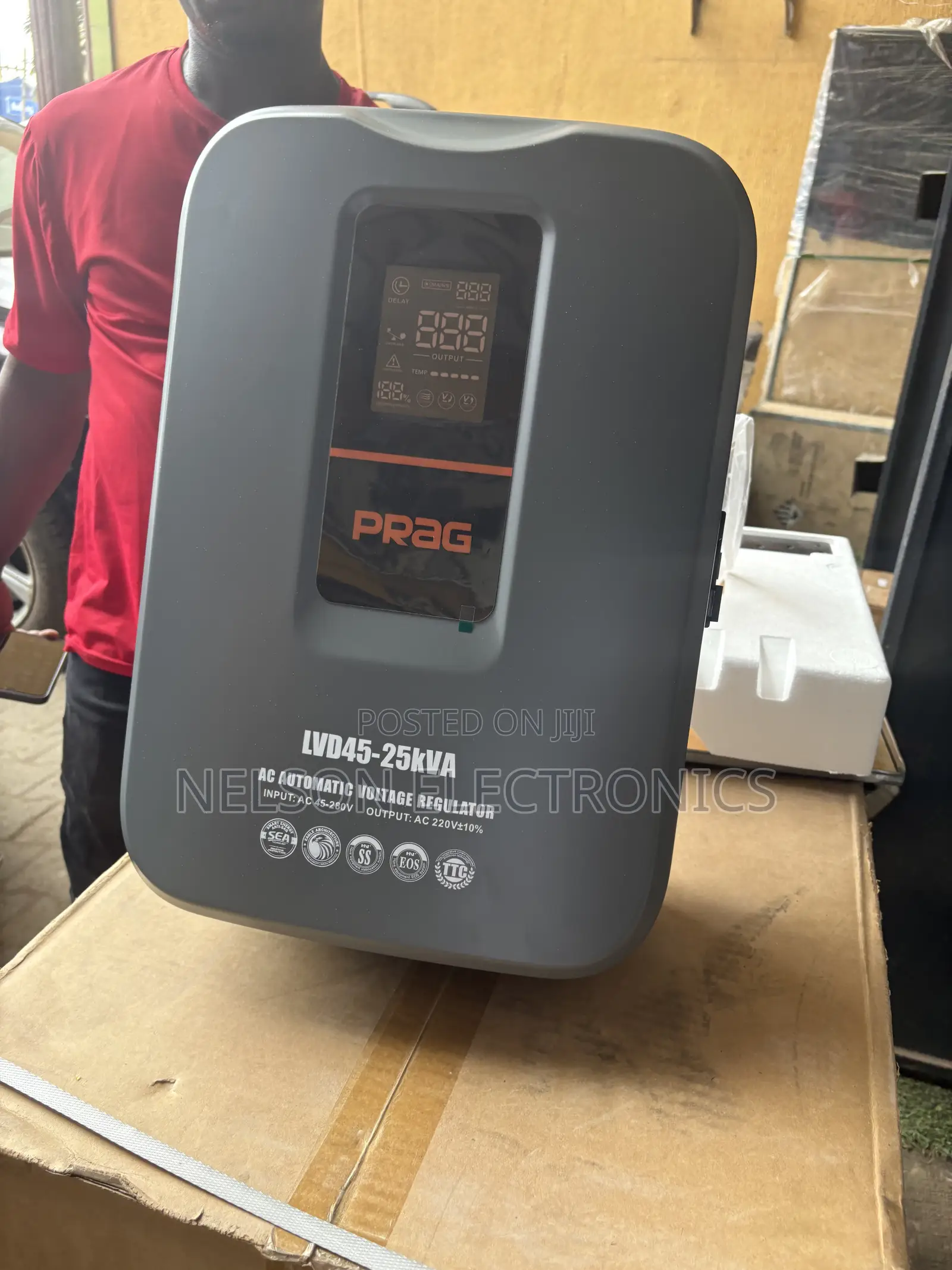 PRAG 25KVA Relay Voltage Stabilizer (45-280v)