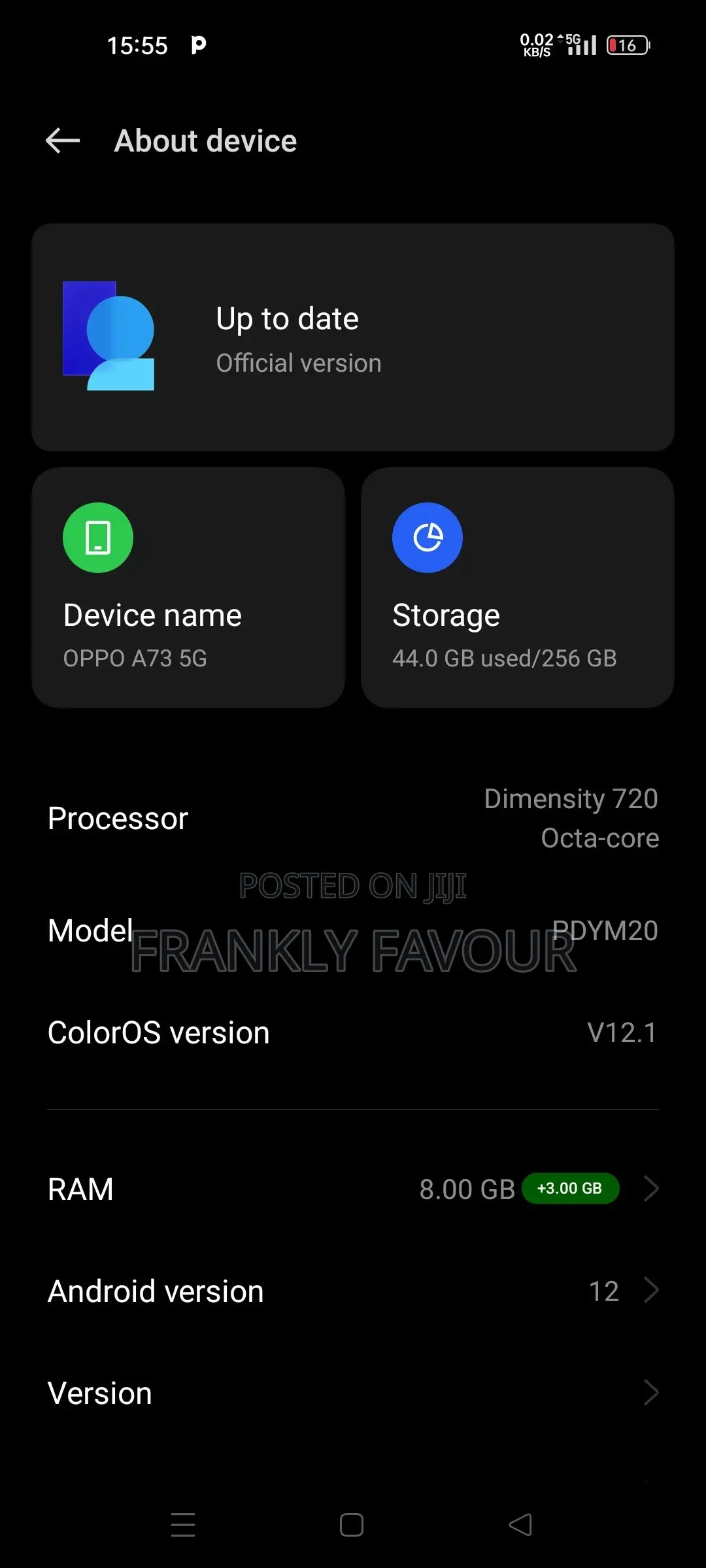 Oppo A73 5G 128 GB Blue