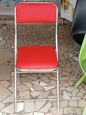 Red Folding Chair With Chrome Frame