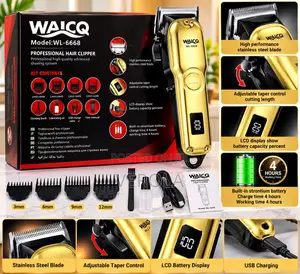 WAICQ WL-6668 Rechargeable Professional Hair Clipper Gold