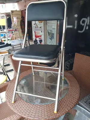 Black Folding Chair With Chrome Base