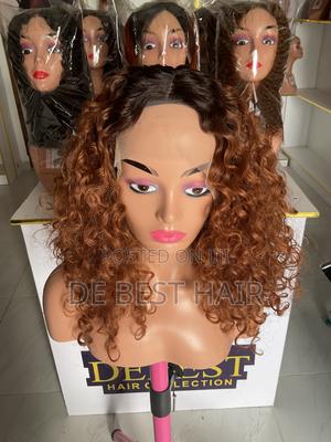 Human Hair Blend With 5*5 Closure 16 Inches Sdd, Brown Color Dark Root