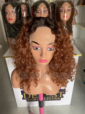 Human Hair Blend With 5*5 Closure 16 Inches Sdd, Brown Color Dark Root