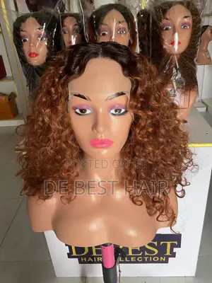 Human Hair Blend With 5*5 Closure 16 Inches Sdd, Brown Color Dark Root