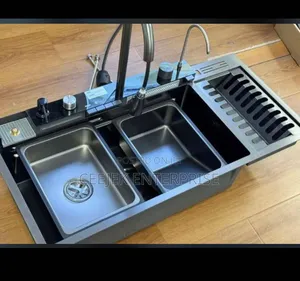 Piano Kitchen Sink With Plate Rack