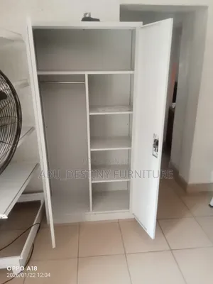 White Metal Wardrobe Cabinet