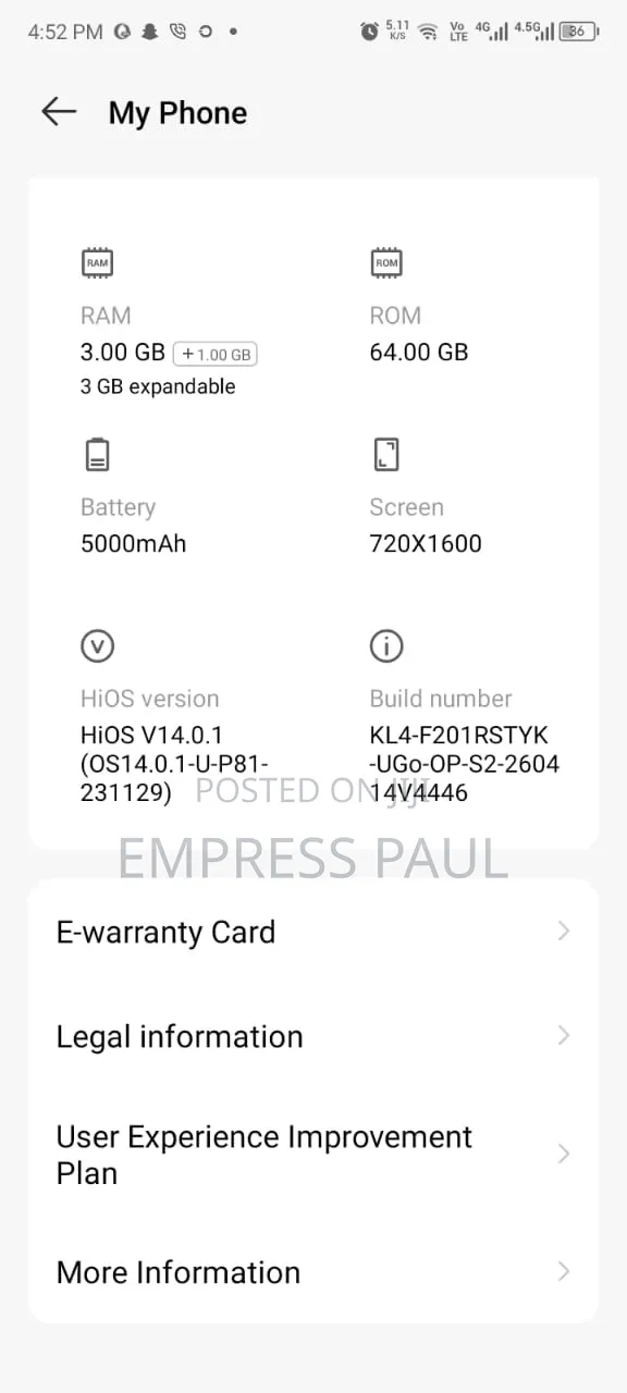Tecno Spark 9 64 GB Silver