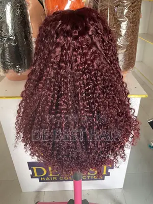 100% Human Hair SDD Pixie Curl, 5*5 Closure 18 Inches Burgundy Color
