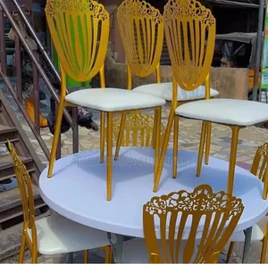 Gold Event Chair (Fan Back + White Seat