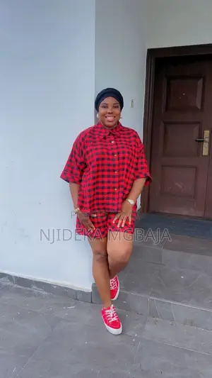 Checkered Red Casual Plaid Two-Piece Set Short – RTWbyJide