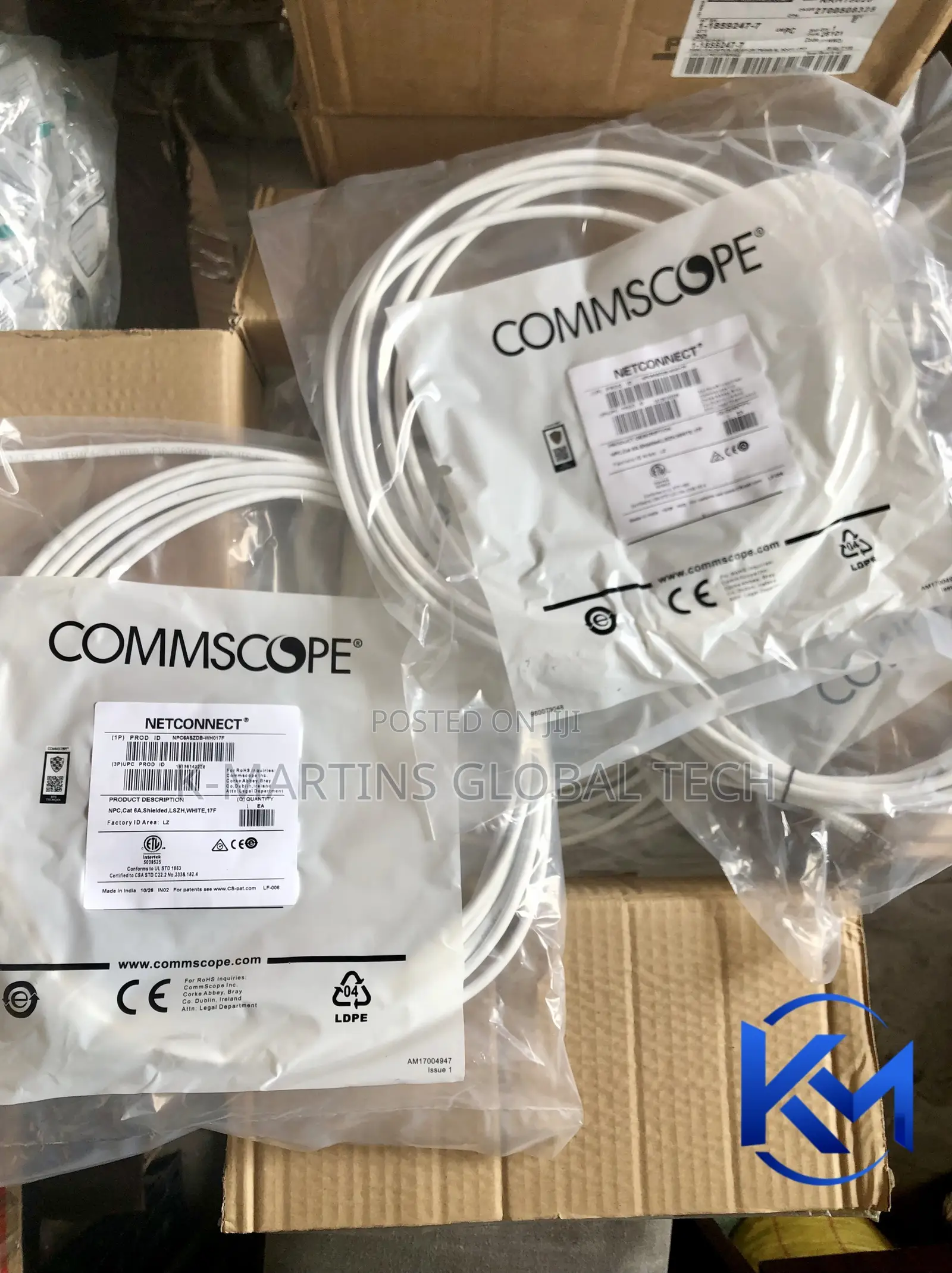 CommScope Cat6A SFTP Patch Cord 1 / 3 / 5 Meter Shielded Network Cable