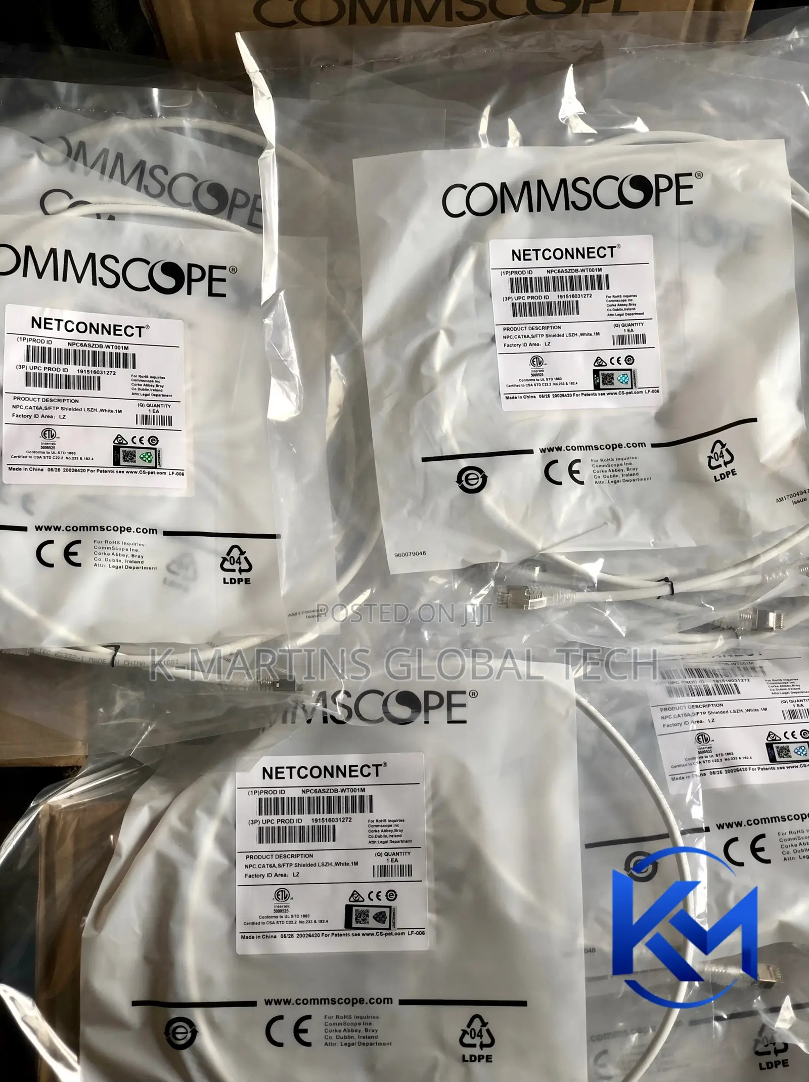 CommScope Cat6A SFTP Patch Cord 1 / 3 / 5 Meter Shielded Network Cable