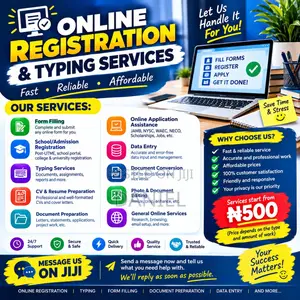 Online Registration, Typing Form Filling Services