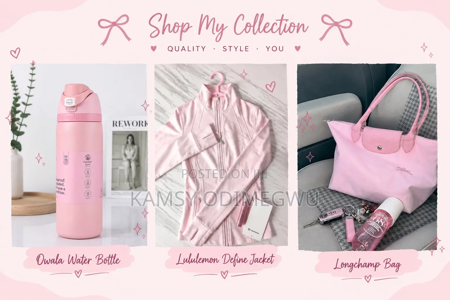 Longchampbag,Owala Bottle and Lululemon Define Jacket