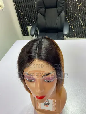 100% Human Hair 10 Inches Bone Straight With 5*5 Closure Two Tone