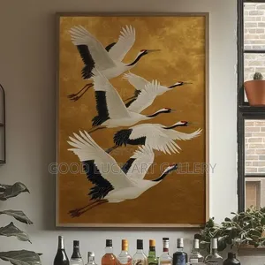 Four Cranes in Flight Wall Art