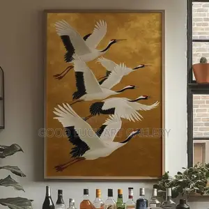 Four Cranes in Flight Wall Art