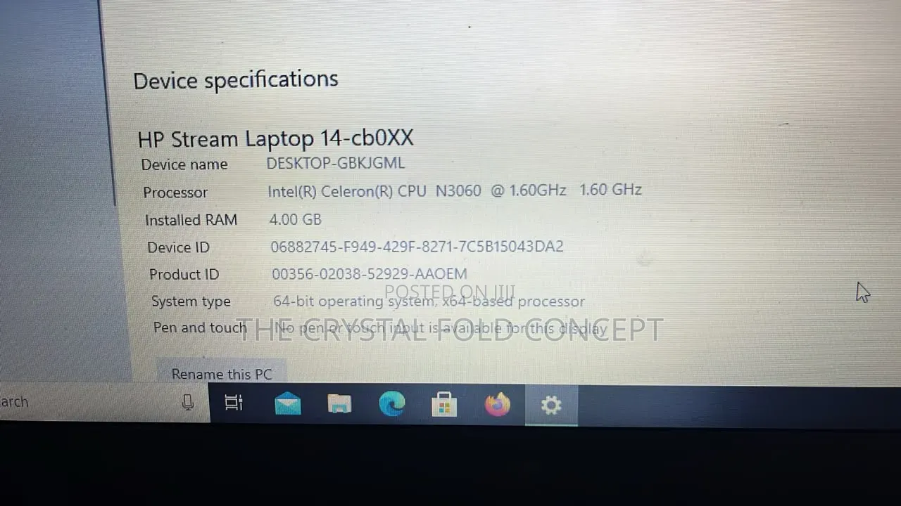 Laptop HP Stream Laptop 4GB Intel Celeron SSD 32GB