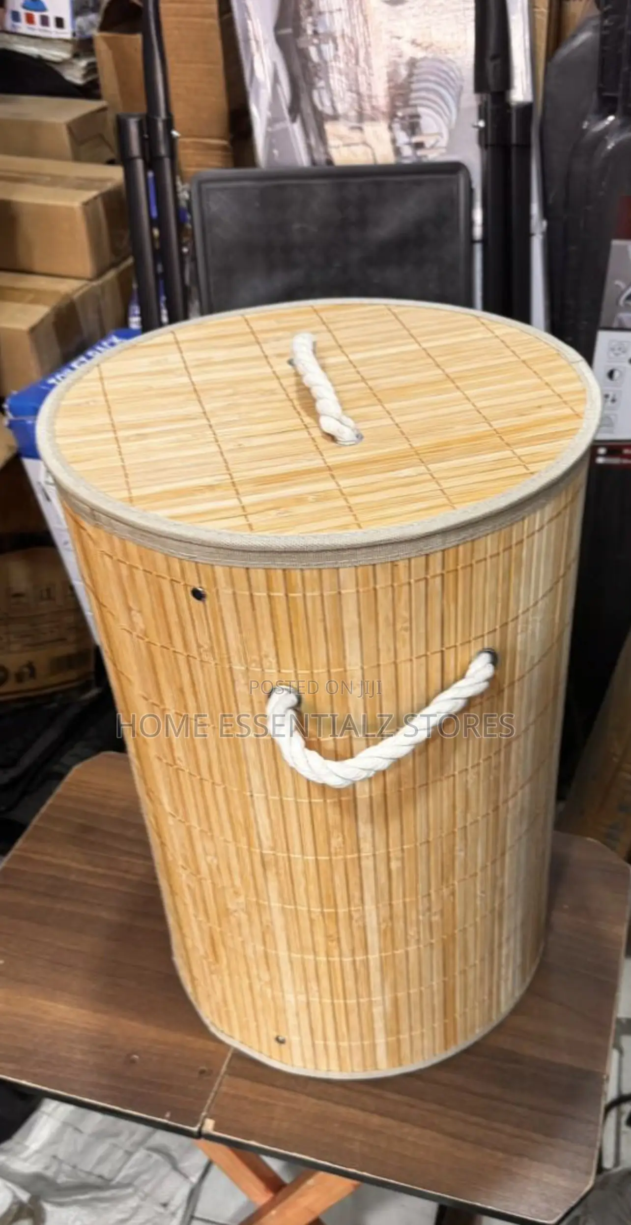 Foldable Bamboo Laundry Basket - Large Capacity Dirty Clothes Hamper