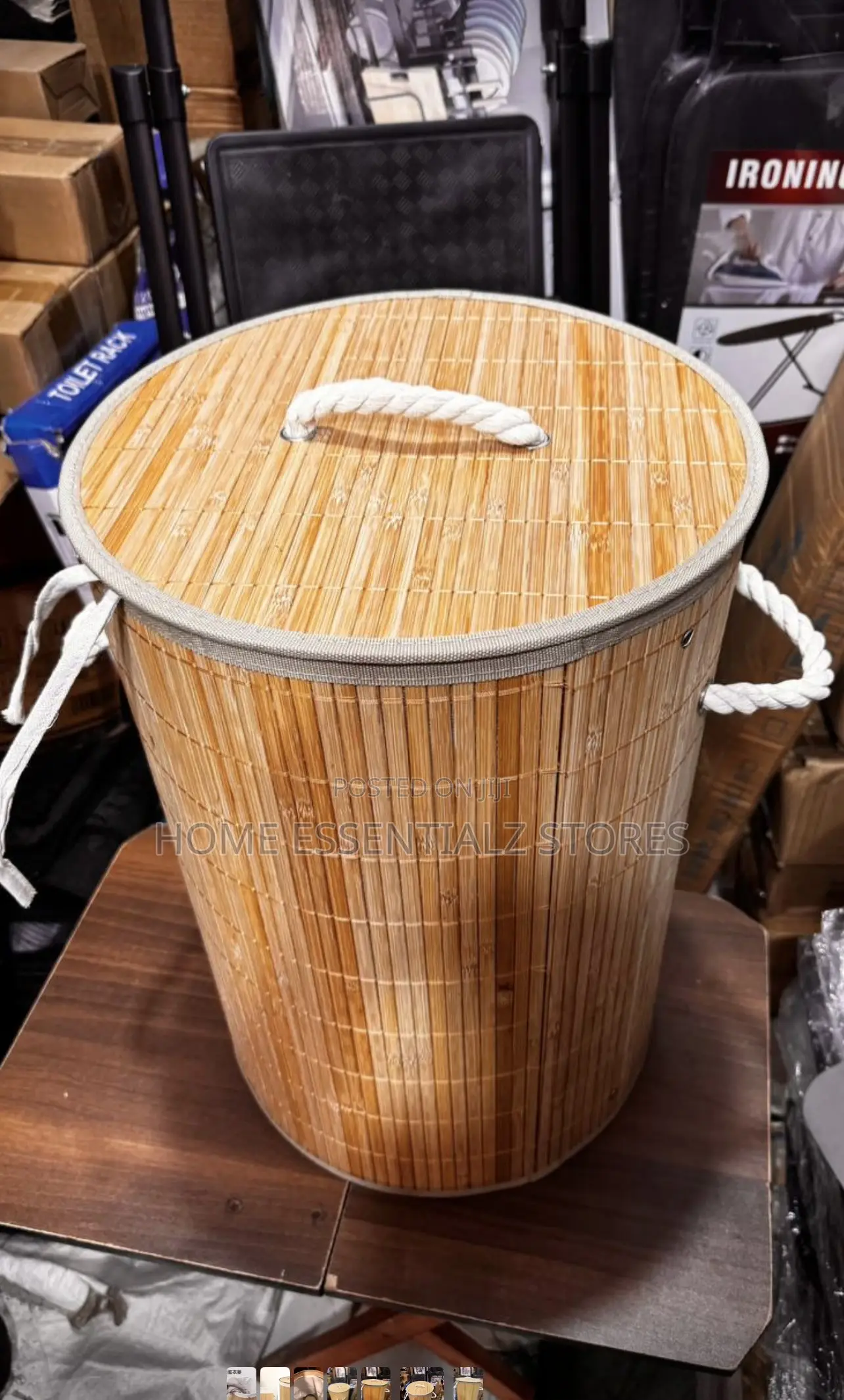 Foldable Bamboo Laundry Basket - Large Capacity Dirty Clothes Hamper