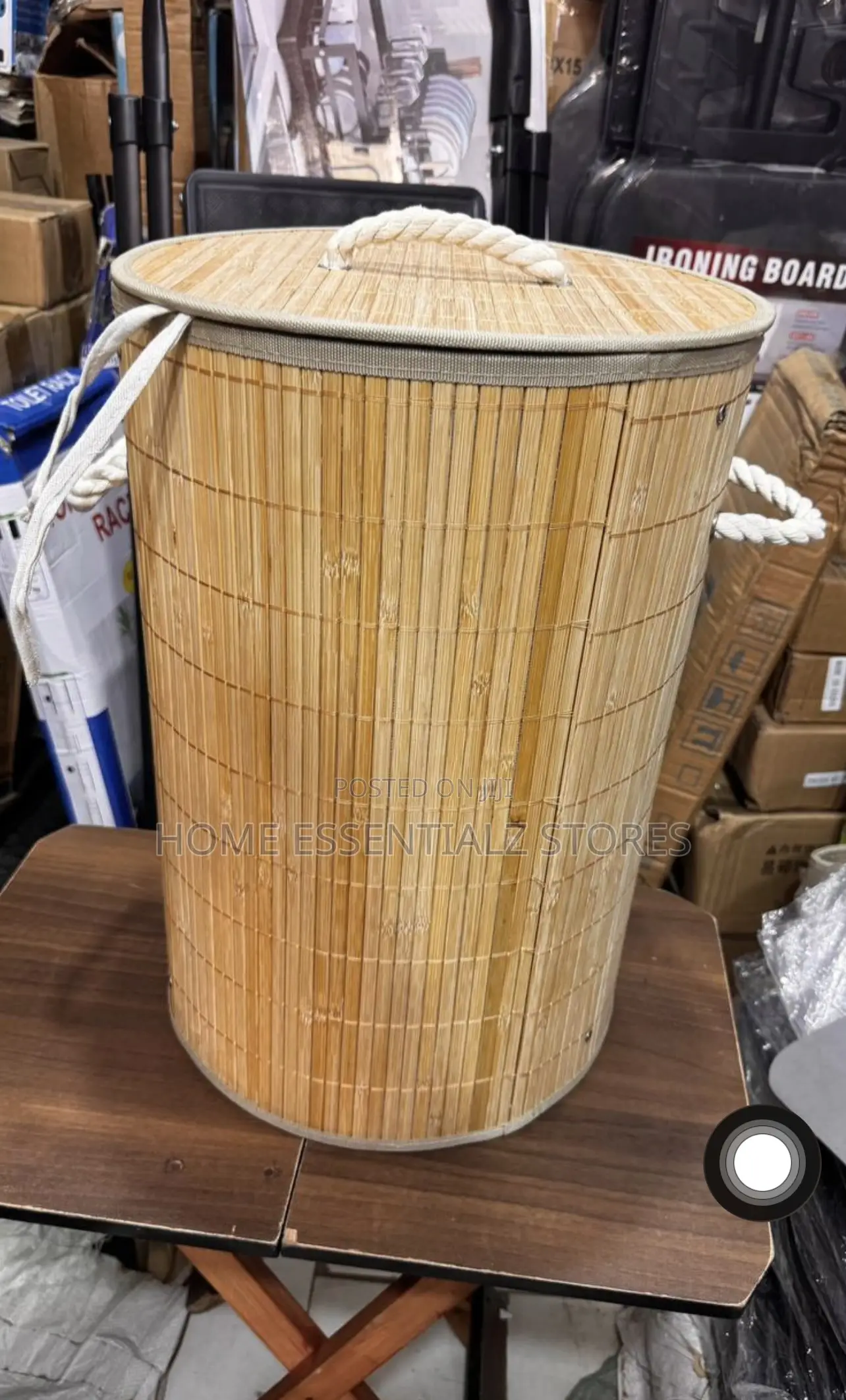 Foldable Bamboo Laundry Basket - Large Capacity Dirty Clothes Hamper