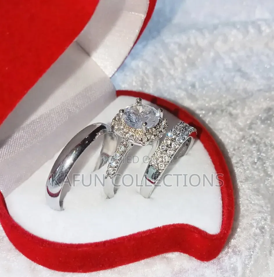 Silver Wedding Ring Set
