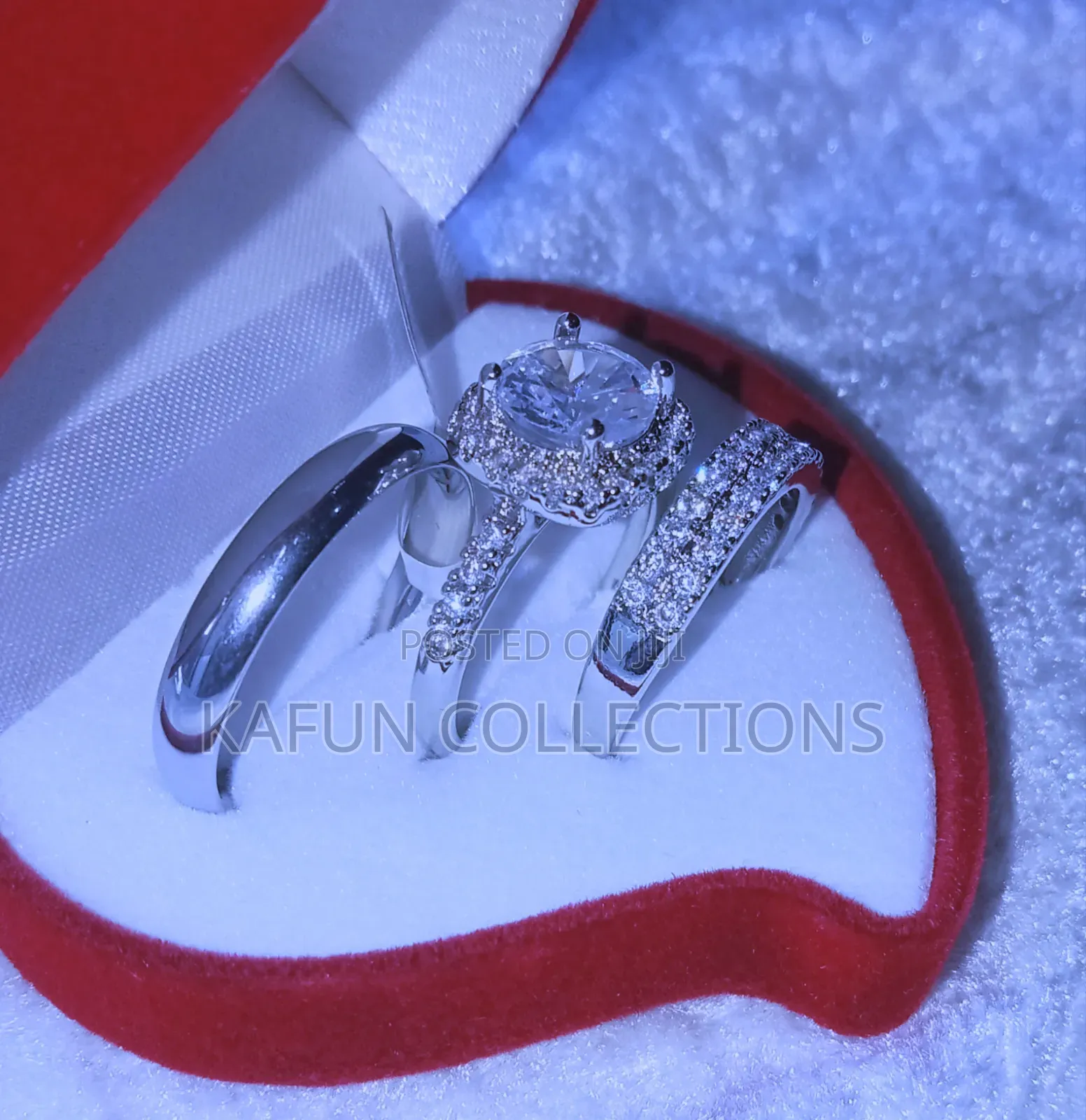 Silver Wedding Ring Set