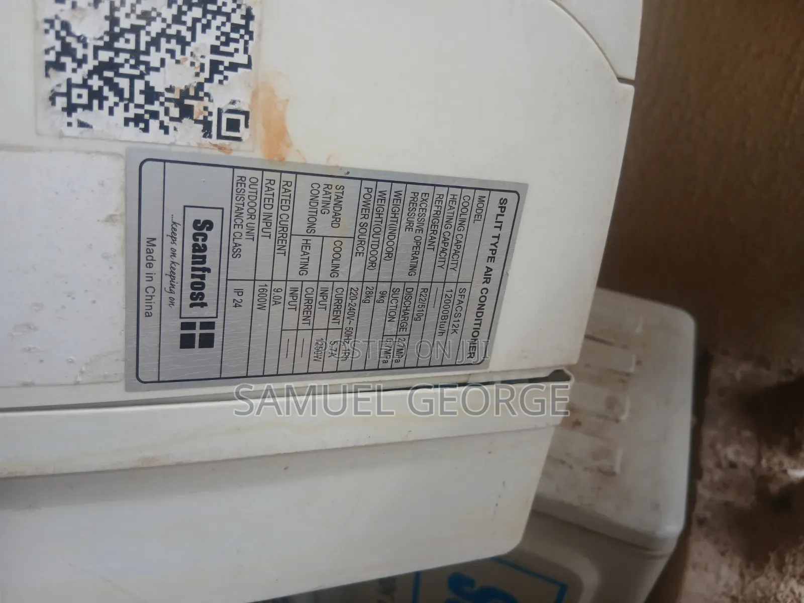 1.5HP Scanfrost Air Condition