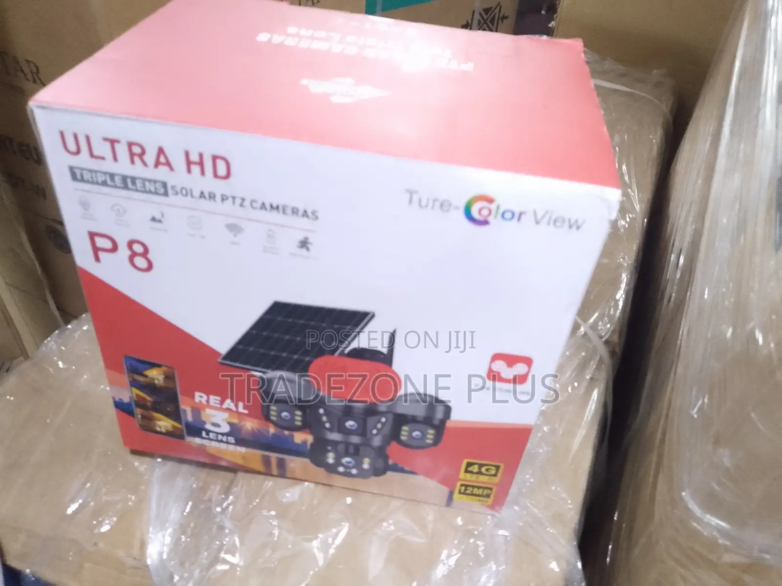 Solar Powered PTZ Camera With 3 Cameras