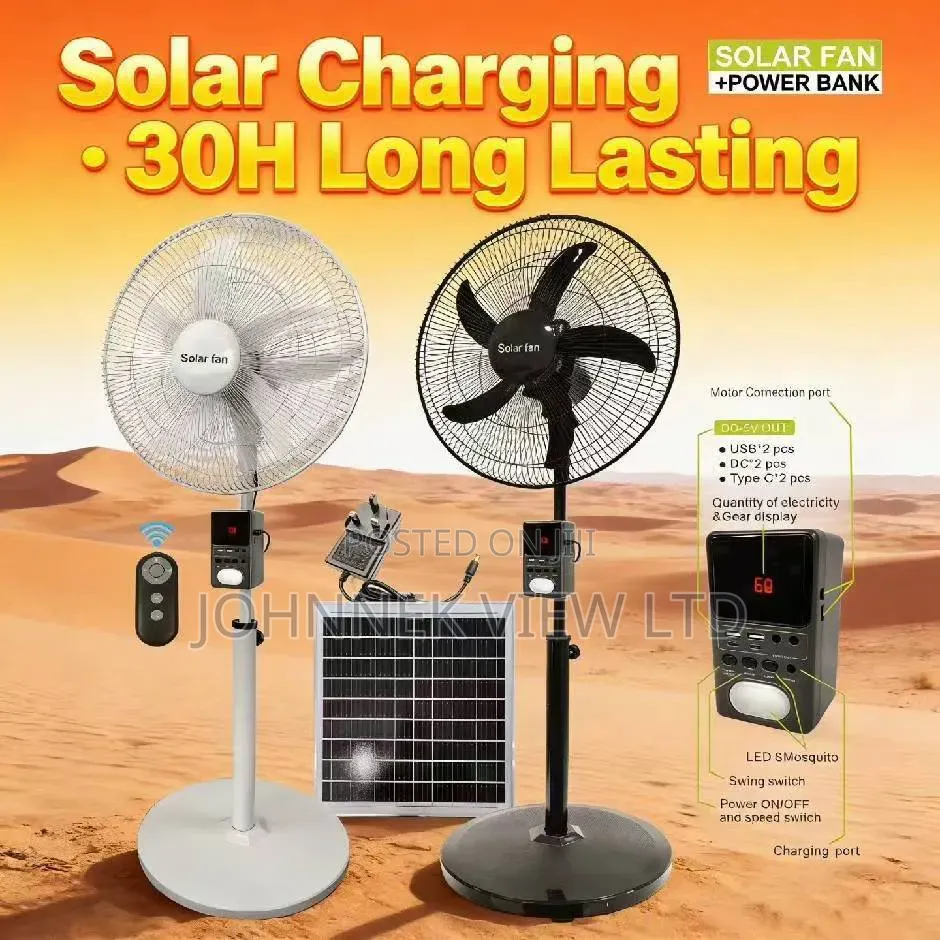 Solar Rechargeable Fan