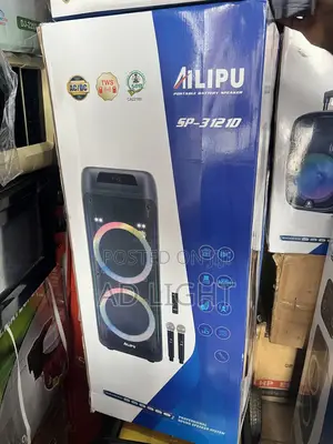 Ailipu Double Woofer Party Speaker With 2 Wireless Mic - RGB Lights