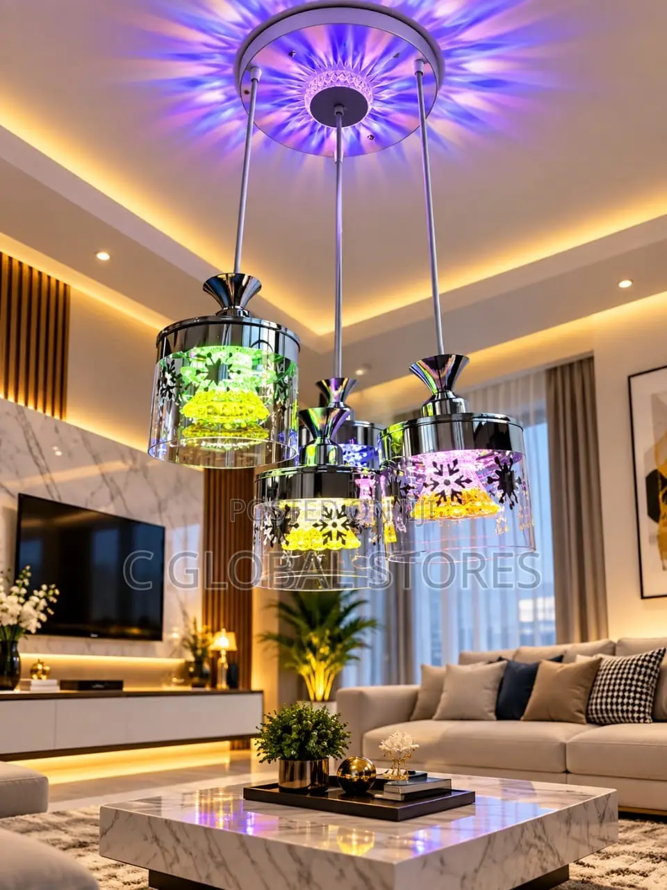 Led Glass Chandelier