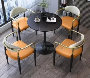 4-Seater Round Dining/Lounge Set (Orange Cream)