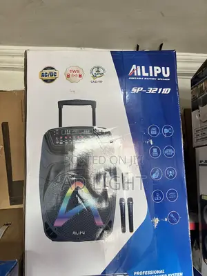 Ailipu Sp-3211d Big Party Speaker With Trolley 2 Mics - Heavy Bass