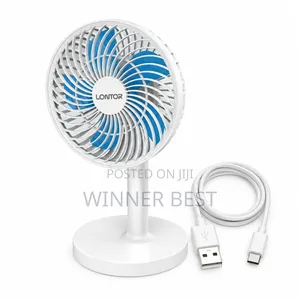 6 Inches Long Rechargeable Table Desk Rotating Fan