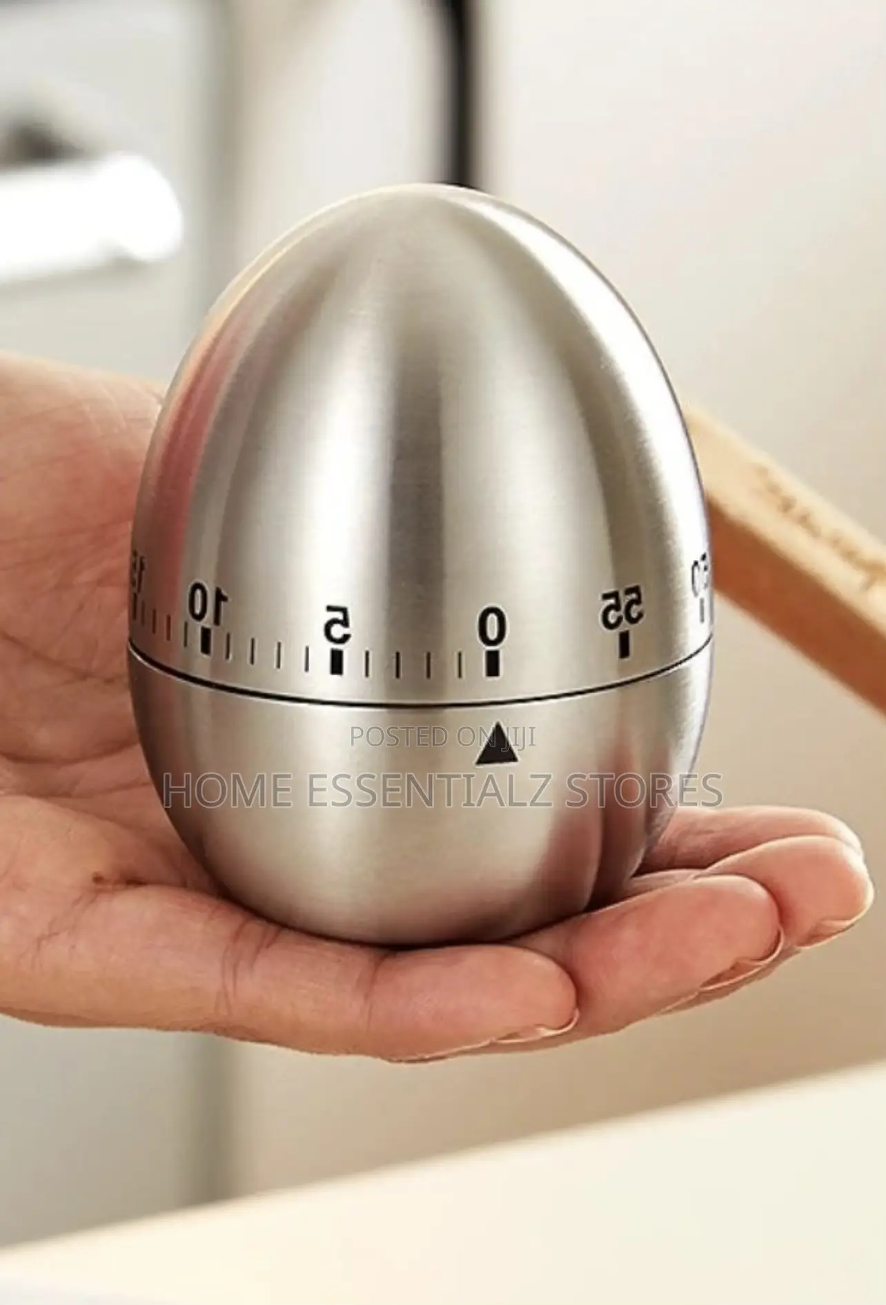 Stainless Steel Egg Kitchen Timer - 60 Mins Mechanical Countdown Timer