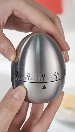 Stainless Steel Egg Kitchen Timer - 60 Mins Mechanical Countdown Timer