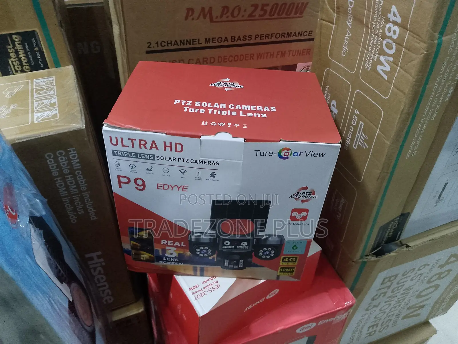 Wireless PTZ Solar Surveillance Camera 3 Lens