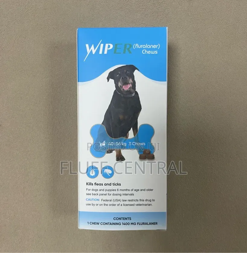 Wiper Ticks/Fleas and Mites Soft Chew 40-56kg (3 Chews)