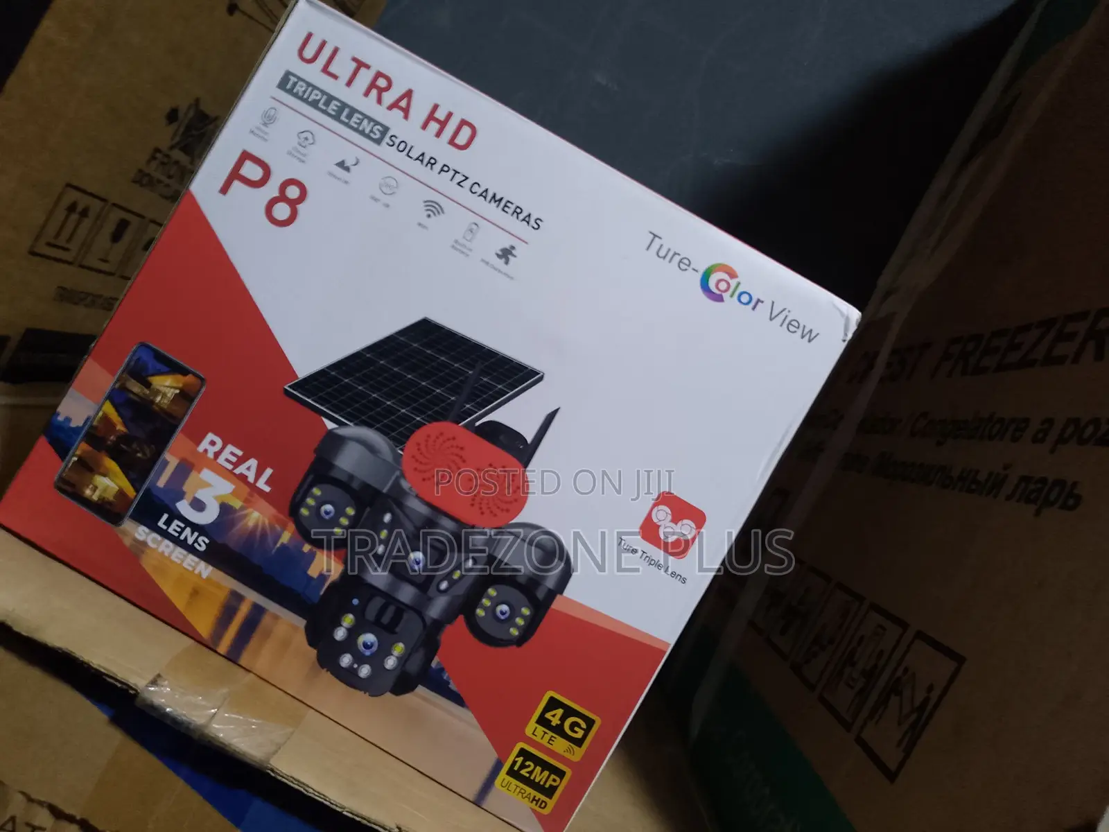Outdoor Wireless Solar PTZ Camera – Triple Lens
