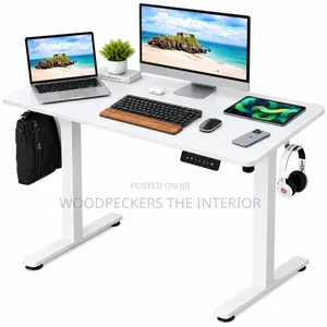 Modern Adjustable Electric Table - White