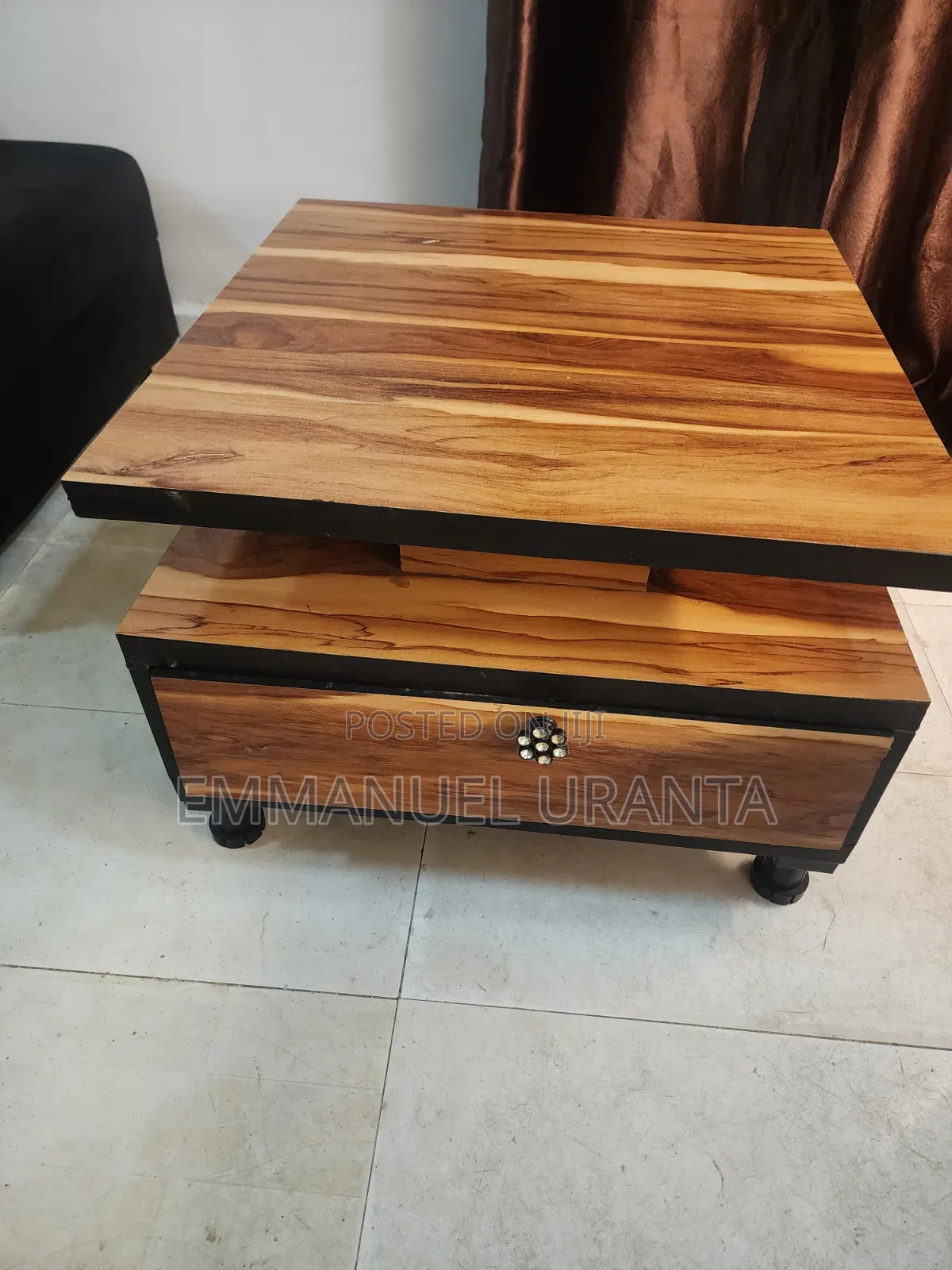 Modern Dual-Tier Coffee Table With Storage Drawer